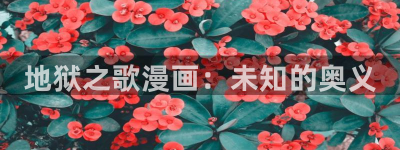 歪歪汗汗漫画网：地狱之歌漫画：未知的奥义